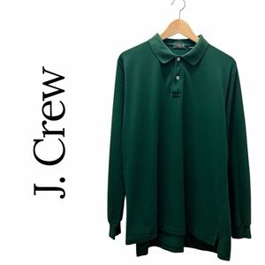 Vintage J.Crew Men’s Large Oarsman Long Sleeve Polo Shirt Green Cotton Casual
